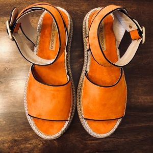Andre Assous Orange Platform Espadrille Sandal